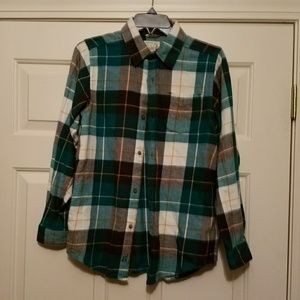 Boys flannel green shirt
